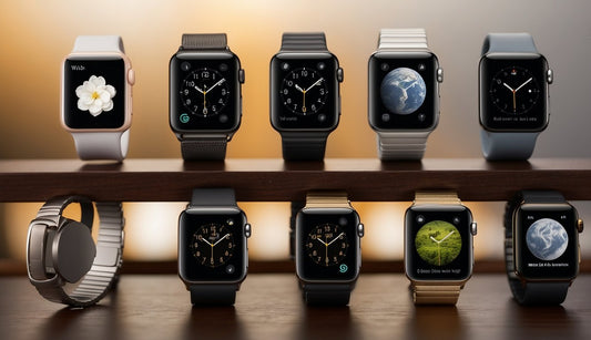 Do Apple Watch Bands Fit All Series: Various Apple Watch models lined up with interchangeable bands, showcasing compatibility across series