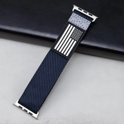 American Flag Apple Watch Band in Navy Blue