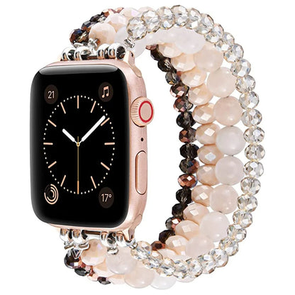 Apple Watch Beaded Wrap Band Rose Gold