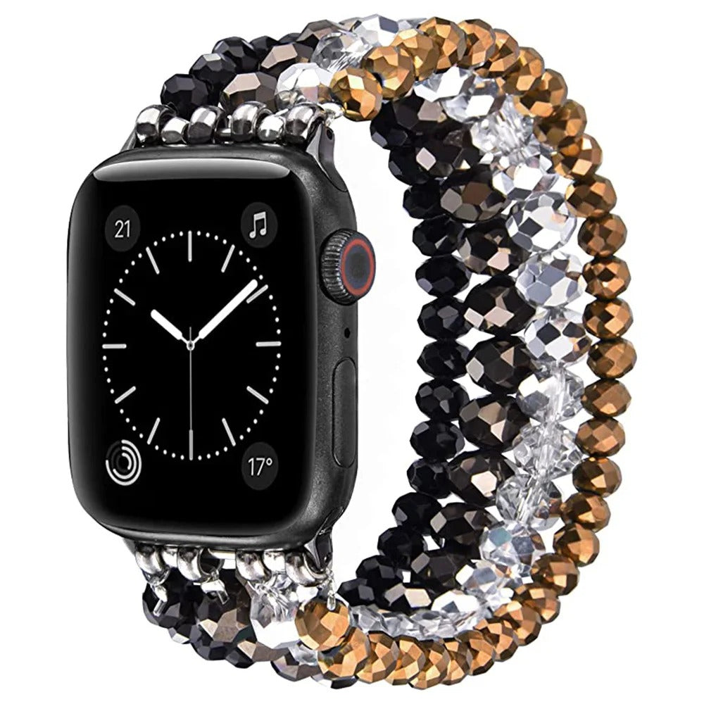 Apple Watch Beaded Wrap Band Brown