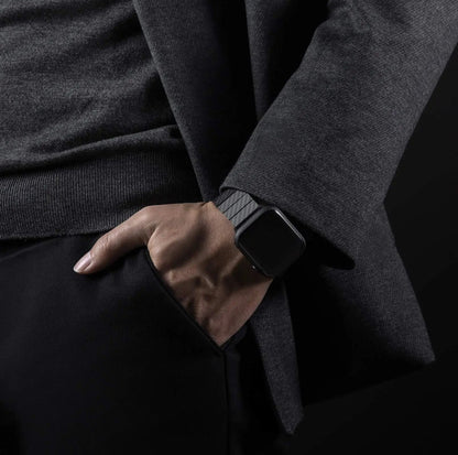 Person Wearing Apple Watch Carbon Fiber Band