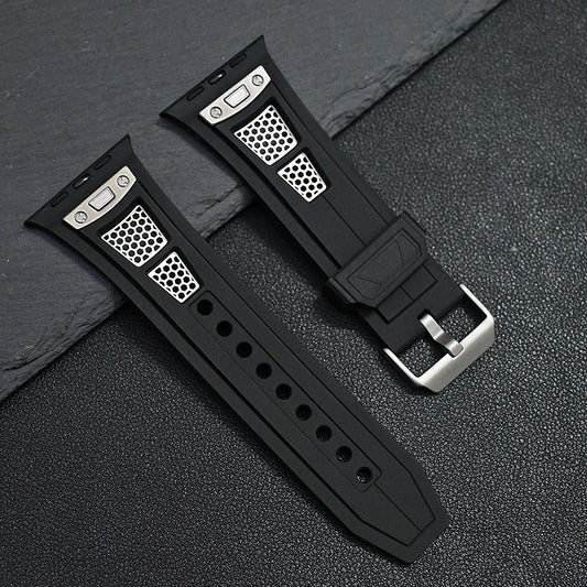 Baseball Apple Watch Band in Titanium Detail Color