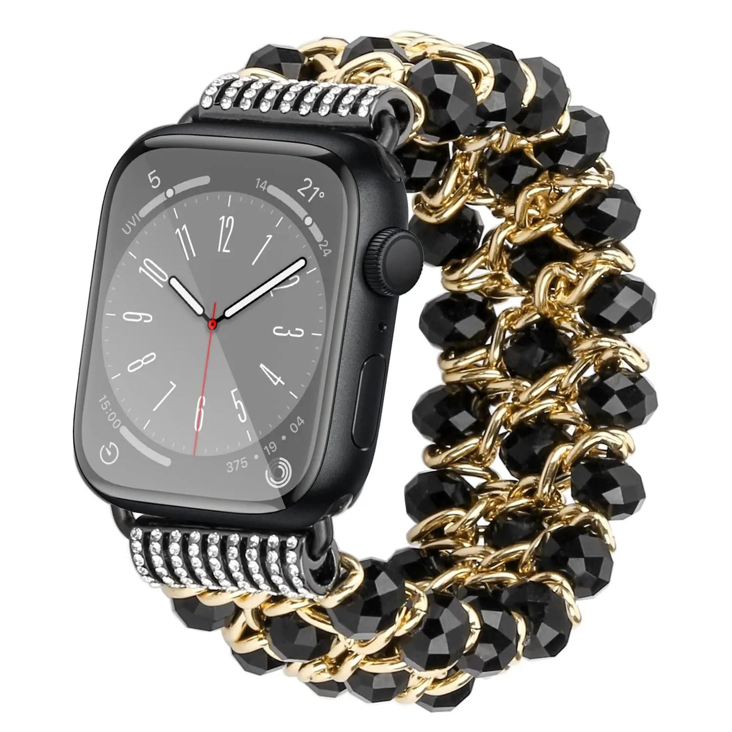 Beaded Apple Watch Band 44mm Black
