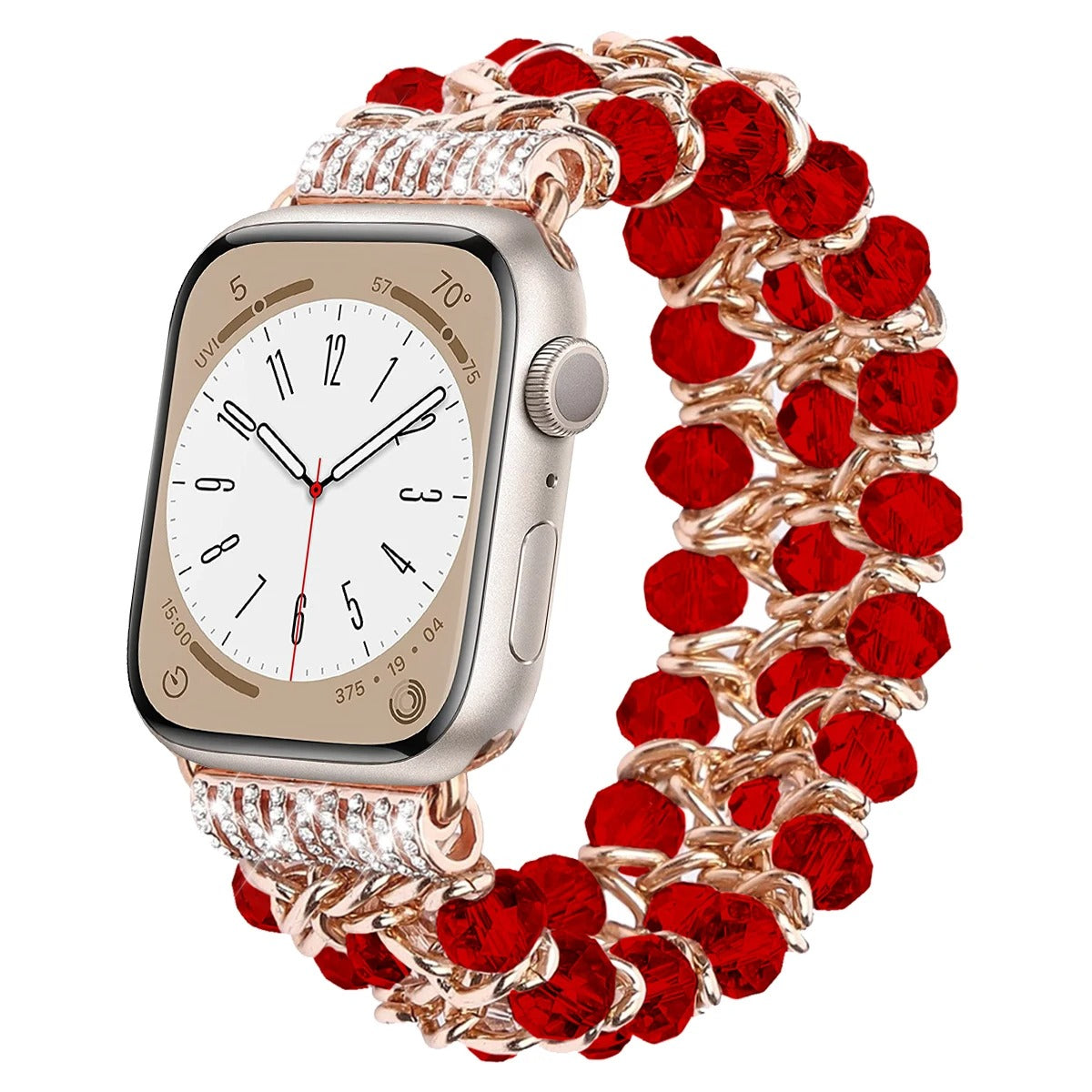 Beaded Apple Watch Band 44mm in Red