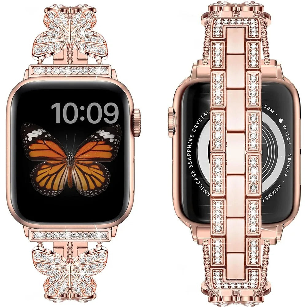 Butterfly Apple Watch Band in Rose gold From Behind