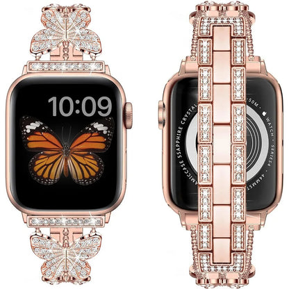 Butterfly Apple Watch Band in Rose gold From Behind