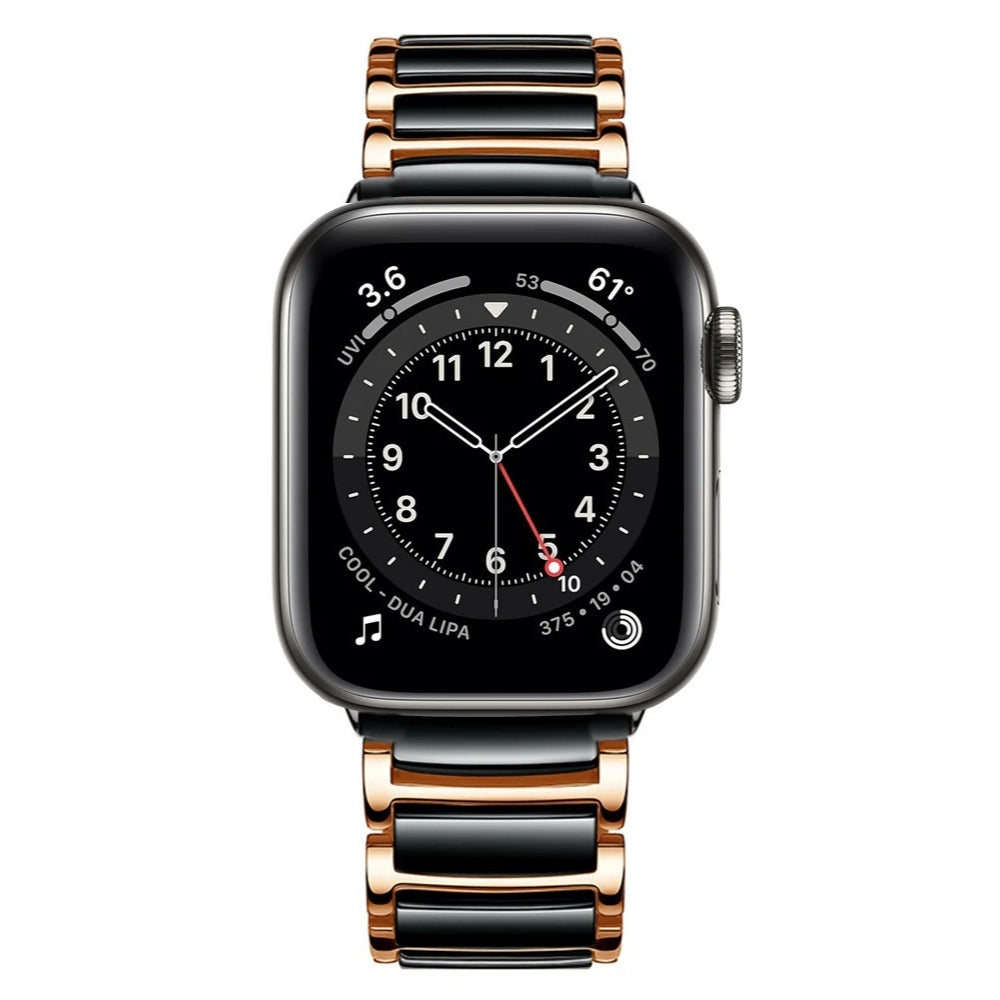 Ceramic Apple Watch Band in Black-Gold