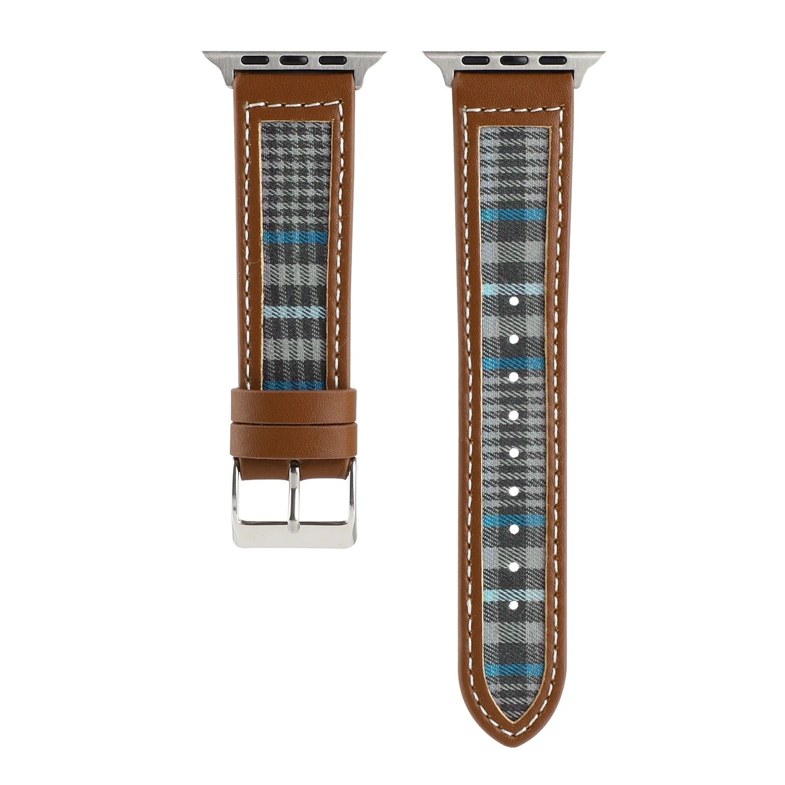 Checkered Apple Watch Band in Blue-Red-Yellow in Blue Gray