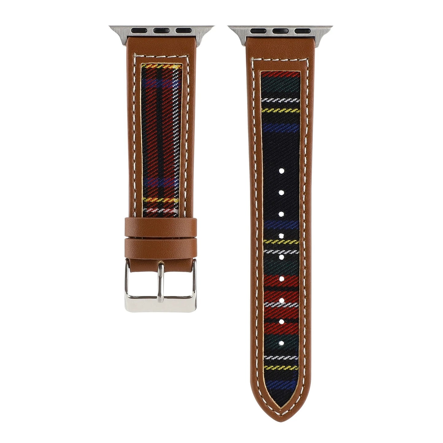 Checkered Apple Watch Band in Blue-Red-Yellow