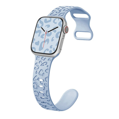 Cheetah Print Apple Watch Band Light Blue