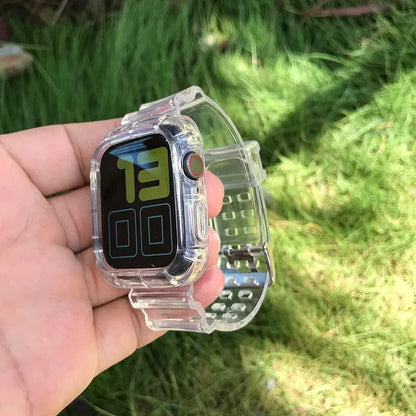 Person Holding Clear Apple Watch Band