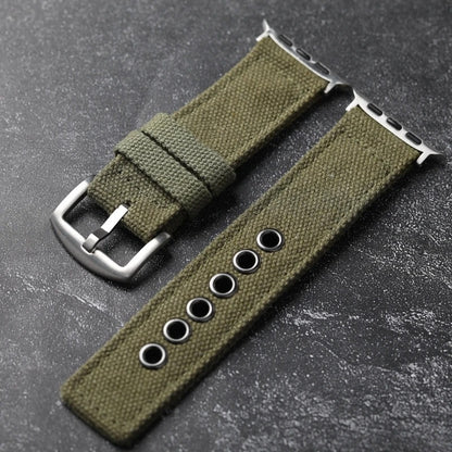 Dark Green Apple Watch Band With Silver Buckle