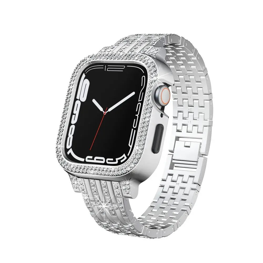 Diamond Apple Watch Band 44mm in Silver