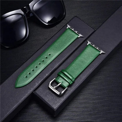 Emerald Green Apple Watch Band With Silver Buckle