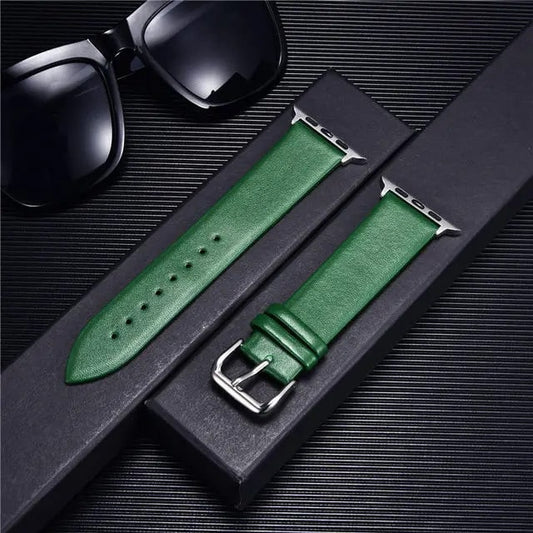Emerald Green Apple Watch Band With Silver Buckle