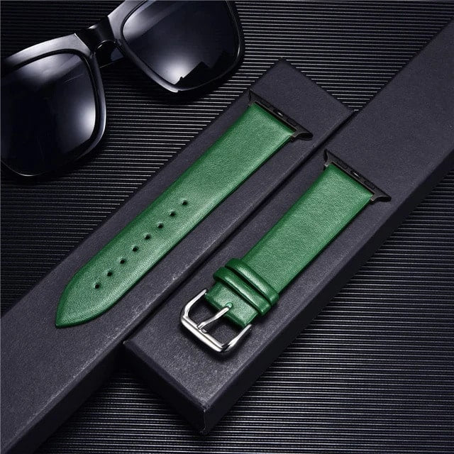 Emerald Green Apple Watch Band With Matte Black Buckle