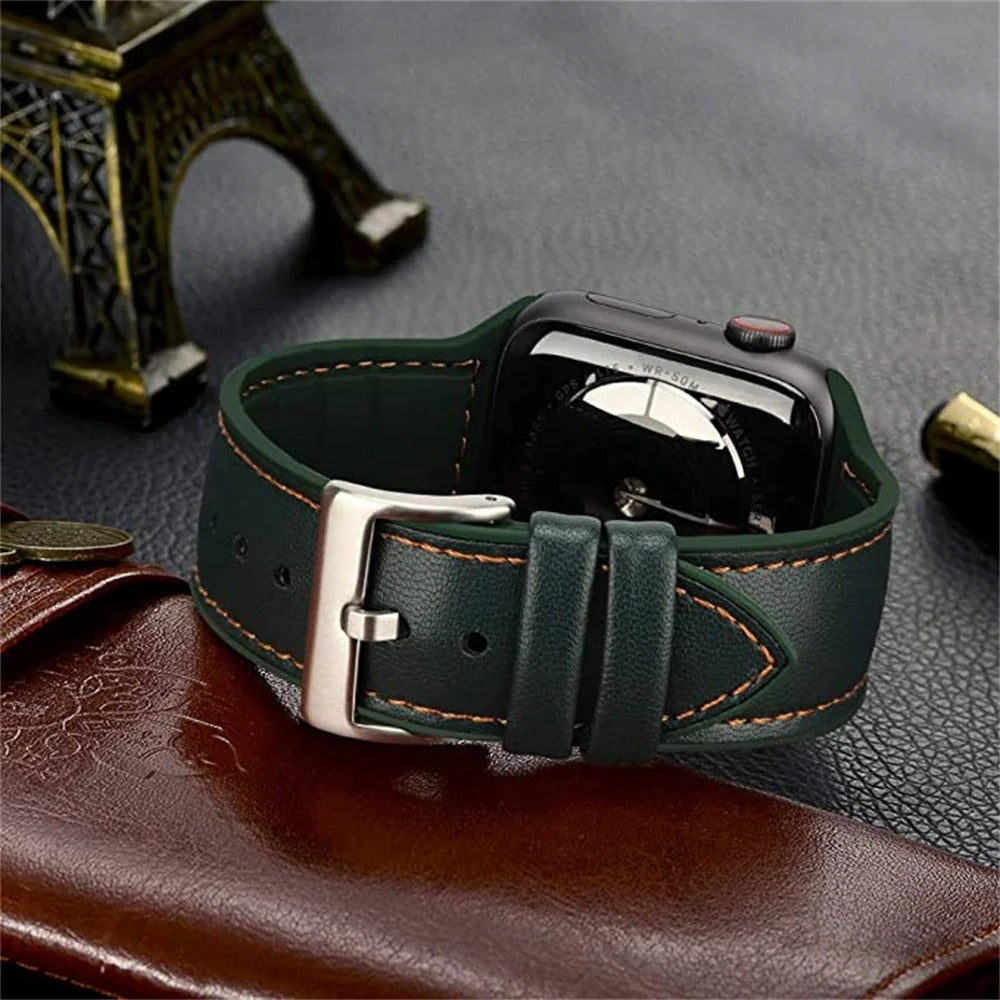 Back of Forest Green Apple Watch Band