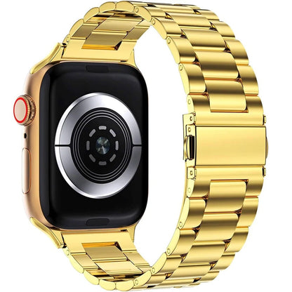 Back of Gold Stainless Steel Apple Watch Band
