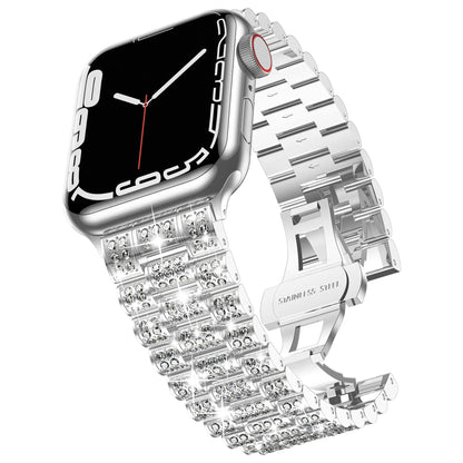 Iced Out Apple Watch Band in Silver