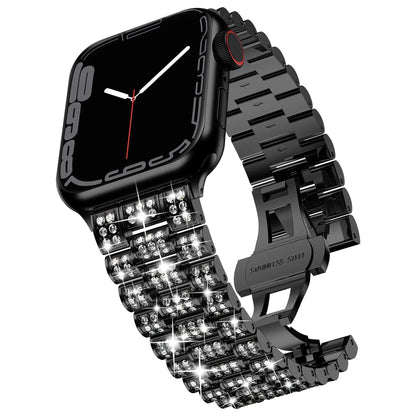 Iced Out Apple Watch Band in Black