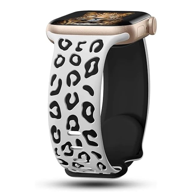 Leopard Apple Watch Band White