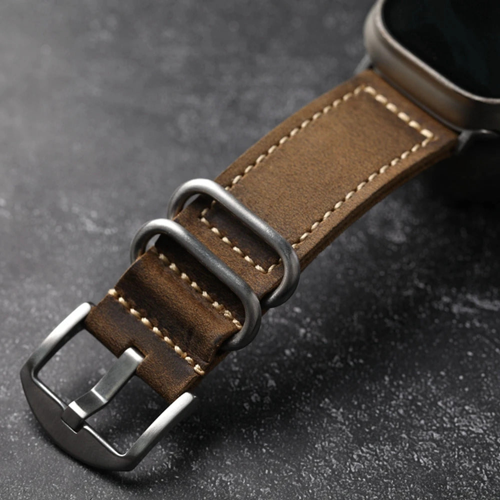 Close Up of Mens Western Apple Watch Band