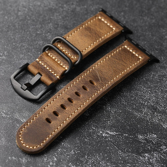 Mens Western Apple Watch Band With Matte Black Buckle