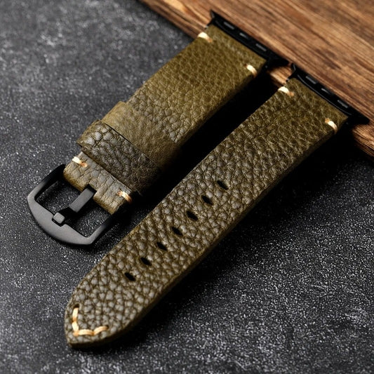 Sage Green Apple Watch Band With Matte Black Buckle