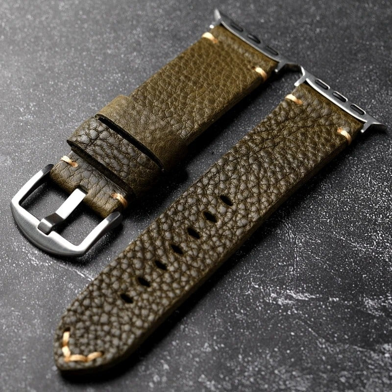 Sage Green Apple Watch Band With Silver Buckle Color