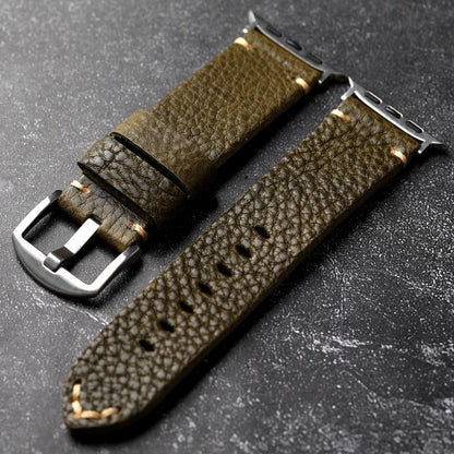 Sage Green Apple Watch Band With Silver Buckle Color