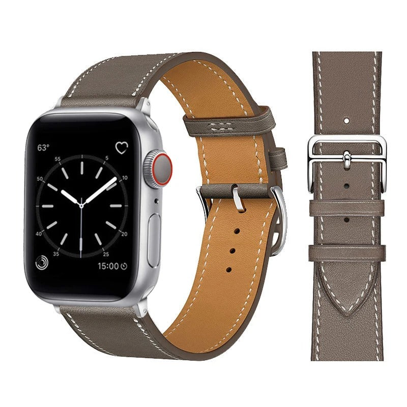 Vegan Leather Apple Watch Band in Grey