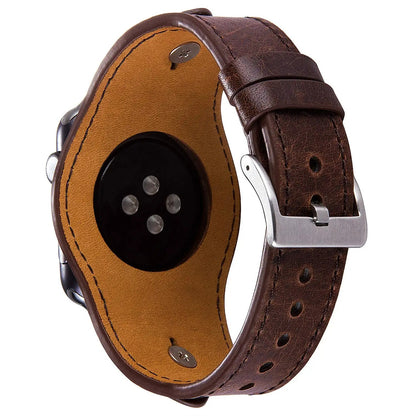 Back of Wide Leather Apple Watch Band